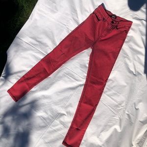 BDG high rise red skinny jeans